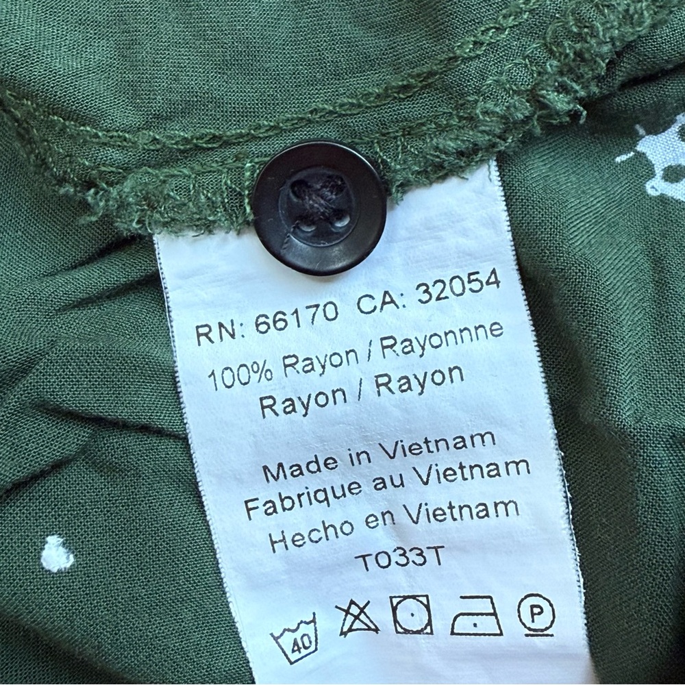 Anthropologie 11-1-Tylho Lakin Tunic Blouse Green Ladybug Insect Print Peplum S - Picture 7 of 8